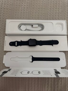 Series 7 - 41MM Apple Watch with Black Silicone Sport Band and Charger